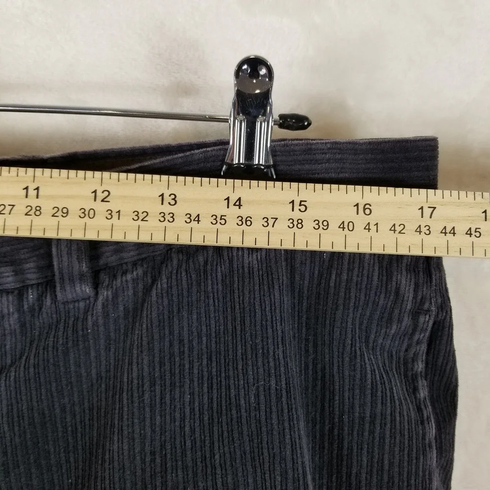 Tommy Bahama Mens 36 Silk Cotton Blend Corduroy Pants Charcoal Grey Flat Front‎